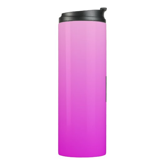 Pink Gradient Custom Monogram Tumbler Thermosbecher (Nach links gedreht)