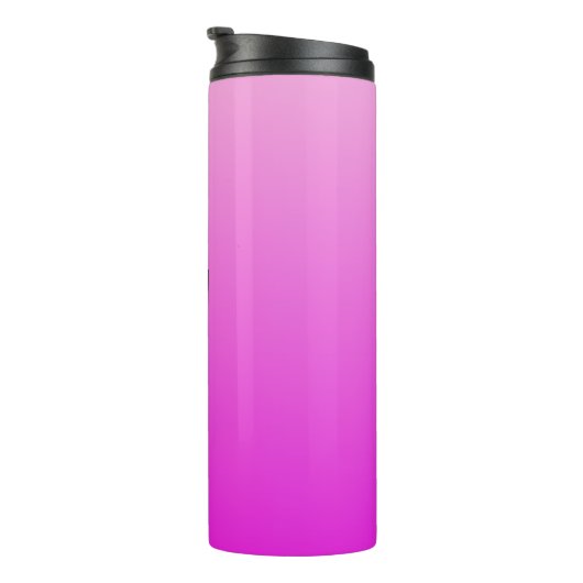 Pink Gradient Custom Monogram Tumbler Thermosbecher (Nach rechts gedreht)