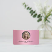 Pink Gradient Custom QR Foto Visitenkarte (Stehend Vorderseite)