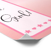 Pink Gradient Cute Eyeball Baby Shower Welcome Poster (Ecke)