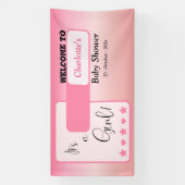 Pink Gradient Cute Eyeball Text Baby Shower Banner (Vertikal)