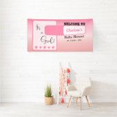 Pink Gradient Cute Eyeball Text Baby Shower Banner (Insitu)