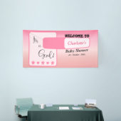 Pink Gradient Cute Eyeball Text Baby Shower Banner (Messeveranstaltung)