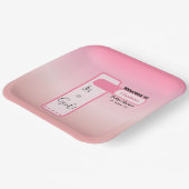 Pink Gradient Cute Eyeball Text Baby Shower Pappteller (Gewinkelt)