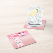 Pink Gradient Cute Eyeball Text Baby Shower Rechteckiger Pappuntersetzer (Vor Ort)