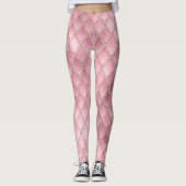Pink Gradient Dragon skaliert Leggings (Vorderseite)