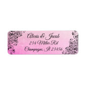 Pink Gradient Elegant Script Return Labels (Vorne)