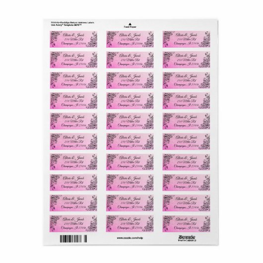 Pink Gradient Elegant Script Return Labels (Vorne)