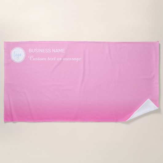 PINK GRADIENT FARBGESCHÄFT NAME, LOGO, TEXTGESCHEN STRANDTUCH (Vorderseite)