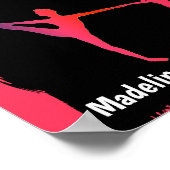 Pink Gradient Gymnastics Duo Name Art Poster (Ecke)