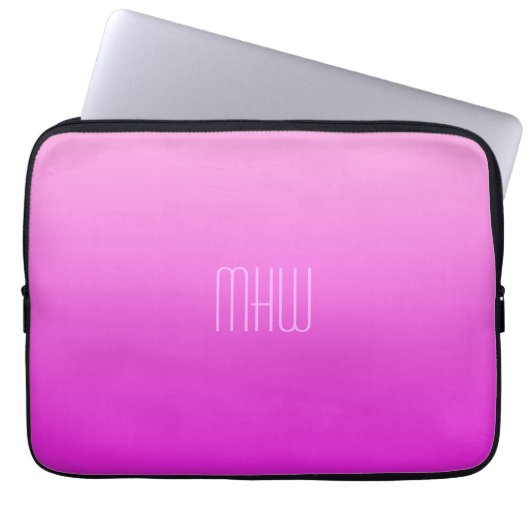Pink Gradient individuelle Laptop-Ärmel für Monogr Laptopschutzhülle (Vorderseite)