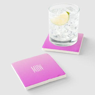 Pink Gradient individuelle Monogramm Stein Unterse Steinuntersetzer