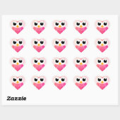 "Pink Gradient OWL" Herz-Aufkleber (Blatt)