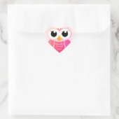 "Pink Gradient OWL" Herz-Aufkleber (Tasche)