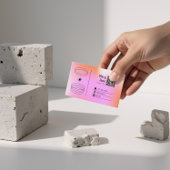 Pink Gradient Trendy Editable Business Card Visitenkarte