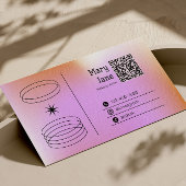 Pink Gradient Trendy Editable Business Card Visitenkarte
