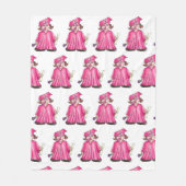 Pink Graduate Girl Cap Gown Diploma Abschluss Fleecedecke (Vorderseite)