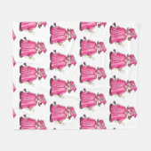 Pink Graduate Girl Cap Gown Diploma Abschluss Fleecedecke (Vorderseite (Horizontal))