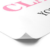 Pink Graduation Party Custom 20x30 Poster (Ecke)