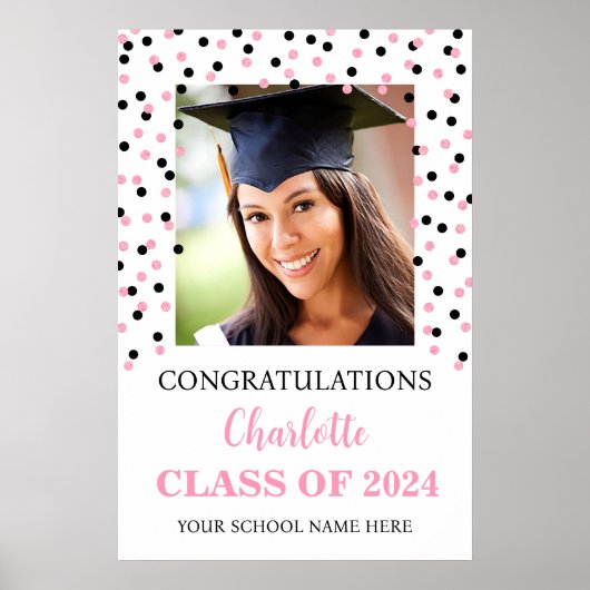 Pink Graduation Party Custom 20x30 Poster (Vorne)