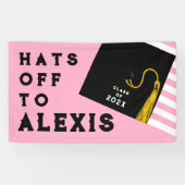 Pink Graduation Party Glückwunschs Banner (Horizontal)