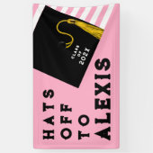 Pink Graduation Party Glückwunschs Banner (Vertikal)