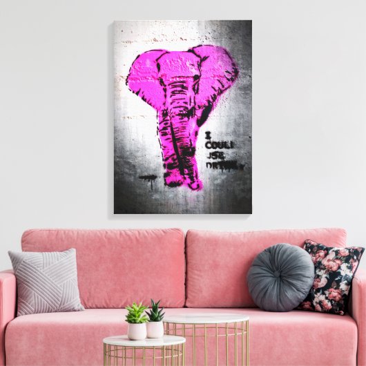 Pink Graffiti Elephant Leinwanddruck (Insitu (Wohnzimmer))