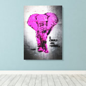 Pink Graffiti Elephant Leinwanddruck (Insitu (Holzboden))