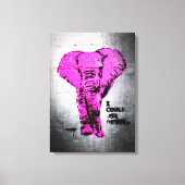 Pink Graffiti Elephant Leinwanddruck (Vorderseite)