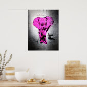 Pink Graffiti Elephant Poster (Küche)