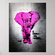 Pink Graffiti Elephant