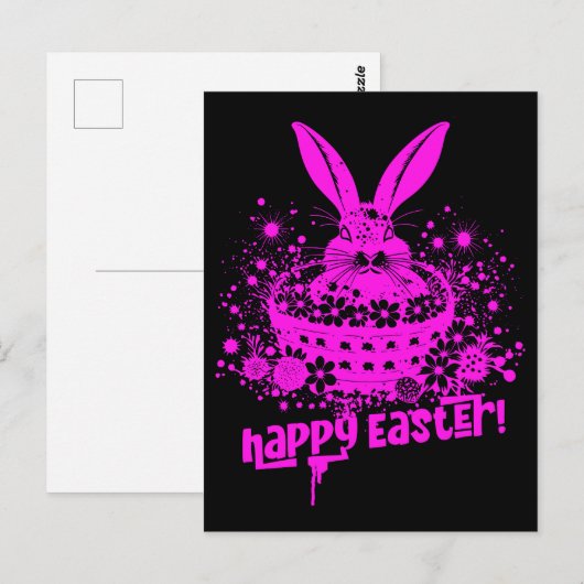 Pink Graffiti Ostersonne Postkarte (Vorne/Hinten)