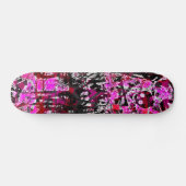 Pink Graffiti Skull Skateboard Deck (Horizontal)