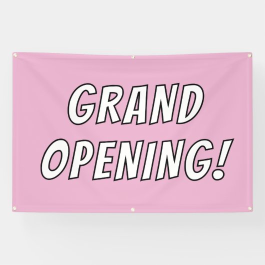 Pink Grand Opening! Banner (Horizontal)