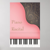 Pink Grand Piano individualisierbares Konzert oder Poster (Vorne)
