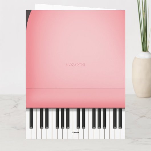 Pink Grand Piano Mama oder Oma Custom Large Karte (Rückseite)