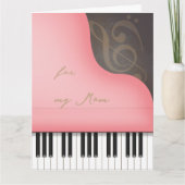 Pink Grand Piano Mama oder Oma Custom Large Karte (Vorderseite)