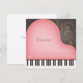Pink Grand Piano Personalisiert Mitteilungskarte (Vorne/Hinten)