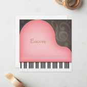 Pink Grand Piano Personalisiert Mitteilungskarte (Vorderseite/Rückseite Beispiel)