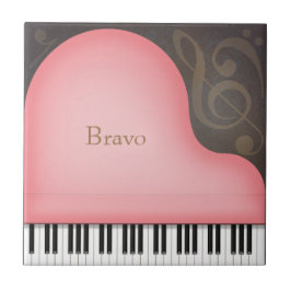 Pink Grand Piano Personalisiert Romantische Musik Fliese
