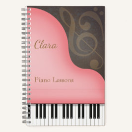 Pink Grand Piano Pianist & Music Lover's Custom Notizblock