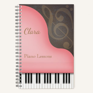 Pink Grand Piano Pianist & Music Lover's Custom Notizblock