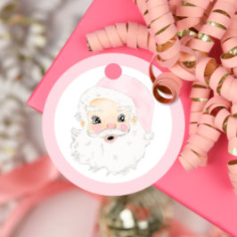 Pink Grandmillenial Santa Tags, Vintag Santa Geschenkanhänger