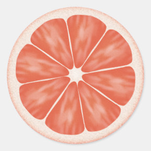 Pink Grapefruit Citrus Frucht Runder Aufkleber