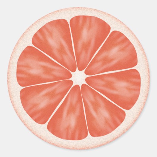 Pink Grapefruit Citrus Frucht Runder Aufkleber (Vorderseite)