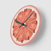 Pink Grapefruit Citrus Fruit Slice Runde Wanduhr (Winkel)