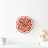 Pink Grapefruit Citrus Fruit Slice Runde Wanduhr (Zuhause)