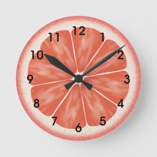 Pink Grapefruit Citrus Fruit Slice Runde Wanduhr (Vorderseite)
