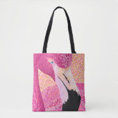 Pink Grapefruit Flamingo Tote Beutel Tasche (Vorderseite)