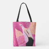 Pink Grapefruit Flamingo Tote Beutel Tasche (Rückseite)